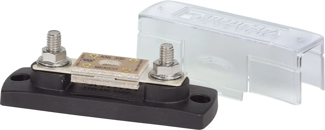 5005-BSS – BLUE SEA Fuse Block, 32 Volt DC 300 Amp Uses ANL Fuse With Protective Cover